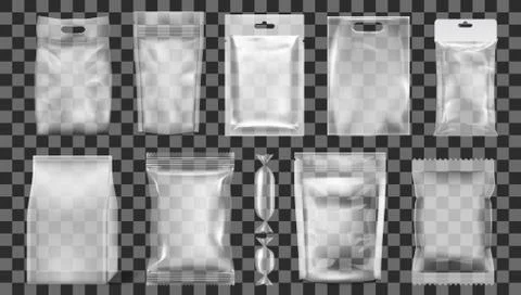 Big Set Of Transparent Empty Plastic Packaging Stock Illustration