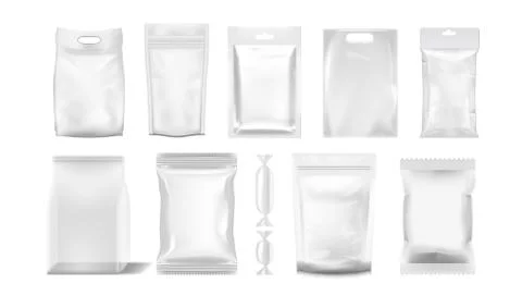 Big Set Of Transparent Empty Plastic Packaging イラスト素材