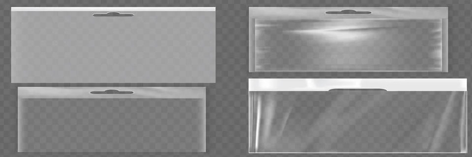Big Set Of Transparent Empty Plastic Packaging. EPS10 Vector Stock Illustration