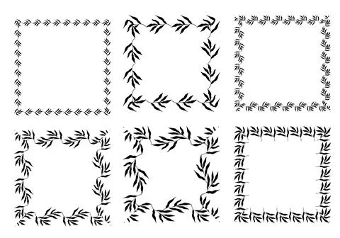 Big set of various botanical frames. Vector Illustration 스톡 일러스트