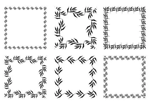 Big set of various botanical frames. Vector Illustration Illustrazione stock