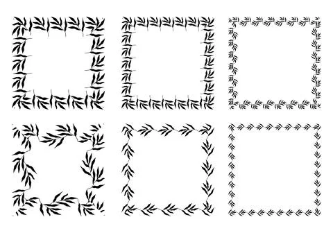 Big set of various botanical frames. Vector Illustration Stock Illustration