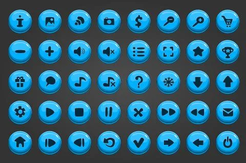 Big set of vector button 18 Stock Illustration