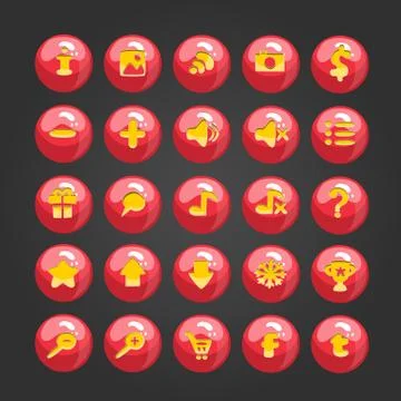 Big set of vector button for game design Stock Illustration