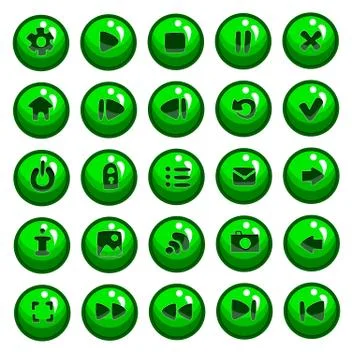 Big set of vector button for game design Stock Illustration