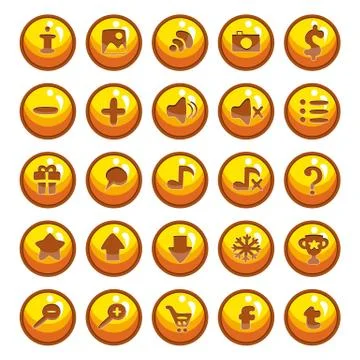 Big set of vector button for game design Stock Illustration