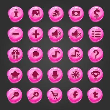 Big set of vector button for game design Stock Illustration