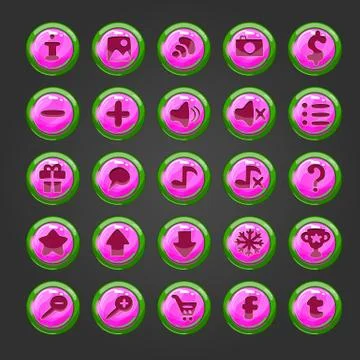 Big set of vector button for game design Stock Illustration