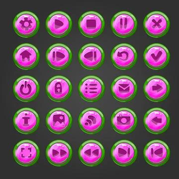 Big set of vector button for game design Stock Illustration
