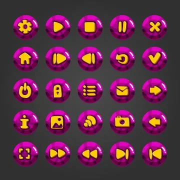 Big set of vector button for game design Stock Illustration