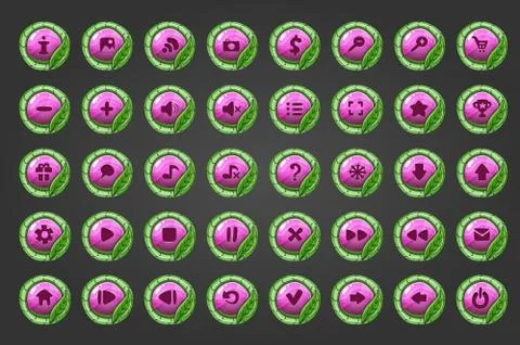 Big set of vector button for game design Stock Illustration