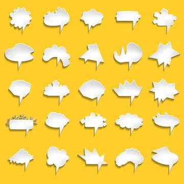 Big set of vector comic speech bubbles on color background. Isolated colorful Stock Illustration