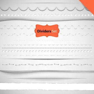 Big set of vector dividers for web design Illustrazione stock