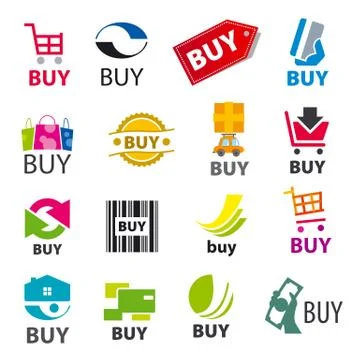 Big set of vector logos buy Stock-Illustration