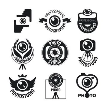 Big set of vector logos for professional photographer Stockillustratie
