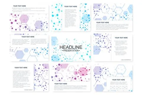Big set of vector templates for presentation slides. Modern graphic backgro.. Stock Illustration