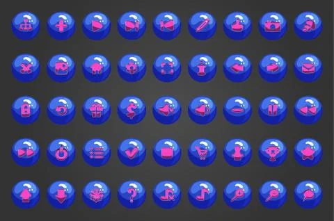 Big set of vector web shiny button Stock Illustration