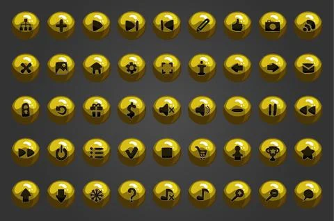 Big set of vector web shiny button Stock Illustration