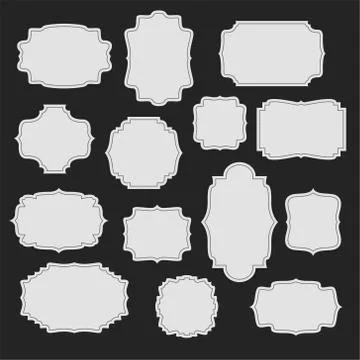 Big set of vintage frames and labels Illustrazione stock