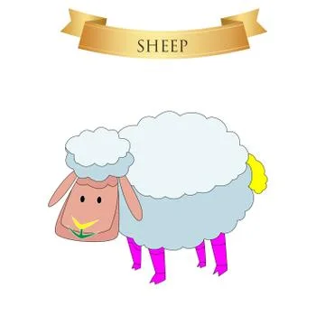 Big sheep on a white Stock Illustration