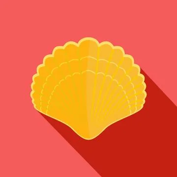 Big shell icon, flat style 스톡 일러스트