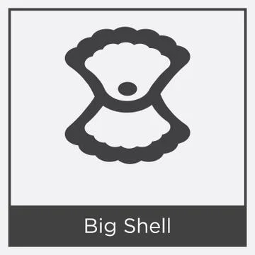 Big Shell icon isolated on white background Free Stock Illustration