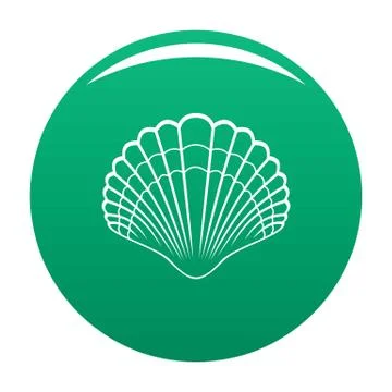 Big shell icon vector green 스톡 일러스트