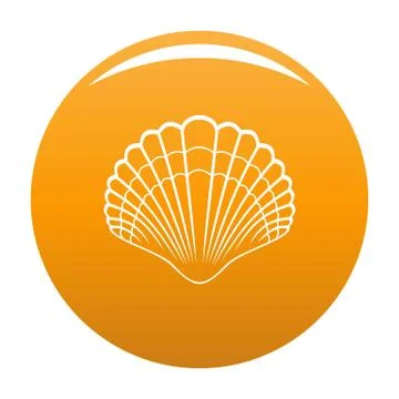 Big shell icon vector orange 스톡 일러스트
