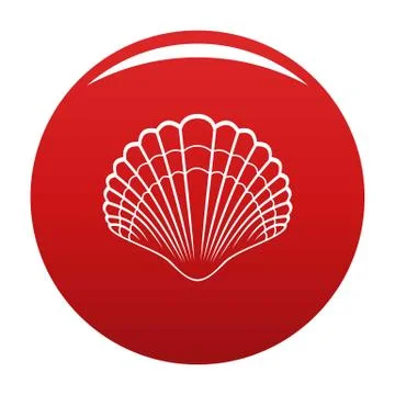 Big shell icon vector red Stock Illustration