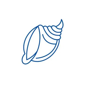 Big shell line icon concept. Big shell flat vector symbol, sign, outline Stock Illustration