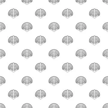 Big shell pattern seamless vector Stock Illustration