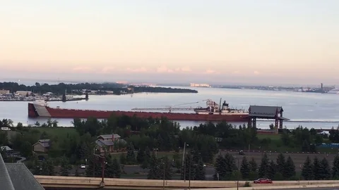 Big Ship Cruising by in Harbor Video stock 78518229