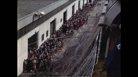 Big Ship Farewell Stock Footage 47646443