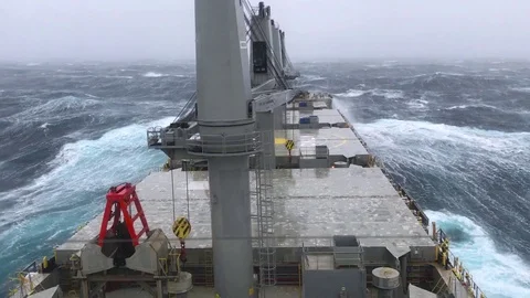 Big Ship Going Through The Waves 스톡 동영상 123017308