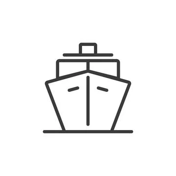 Big ship, icon in line design. Big, ship, vessel, maritime, cargo, ocean, boat Stock Illustration