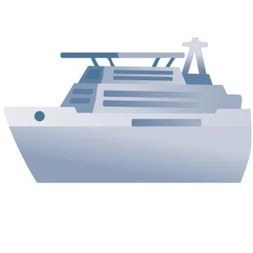 Big ship, isolated object on a white background, Stock Illustration