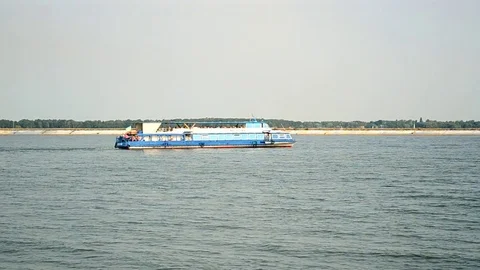 Big ship moves Stock Footage 71467689