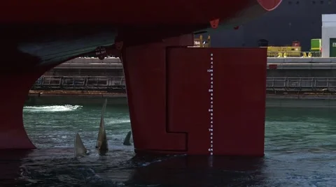 Big Ship Propeller In Water Stock Footage 63988474