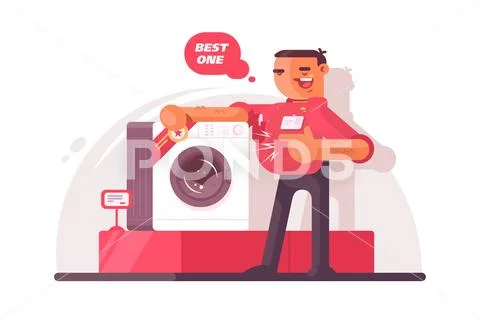 Big shop seller Stock Illustration