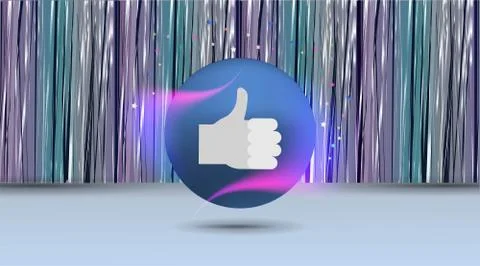 Big like sign button, Streaming preview template, 3d happy live, love social  Stock Illustration