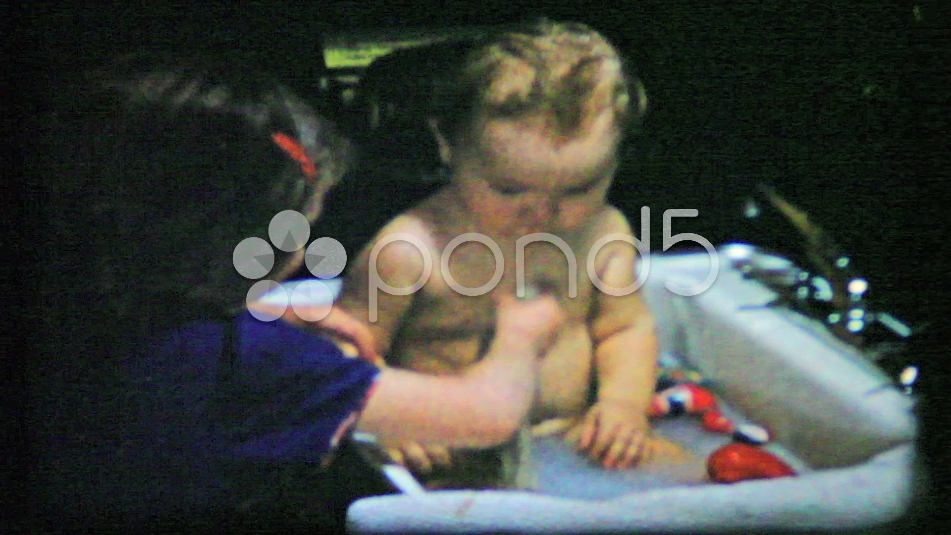 big sister washes baby brother in kitchen sink 1950s vintage film home  movie 179