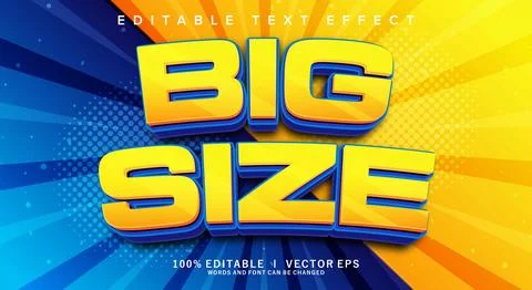 Big size vector text effect with modern style design Stock Illustration