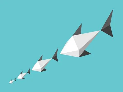 Big, small fish, chain Stock Illustration