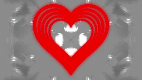 Big Small Red Heart with BW Kaleido BG 動画素材 72340478