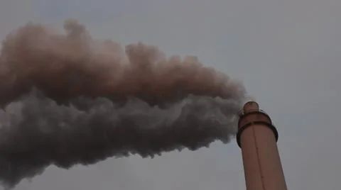 Big smoke from a chimney Stock Footage 45052642