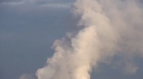 Big smoke stack from factory chimney Stock Footage 53237082