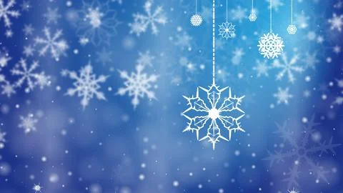 Big snowflakes on blue background Stock Illustration