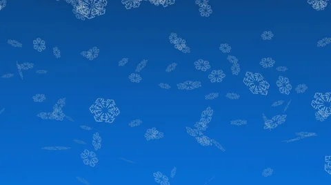 Big snowflakes falling on a blue background with an alpha channel Stock Footage 56676826