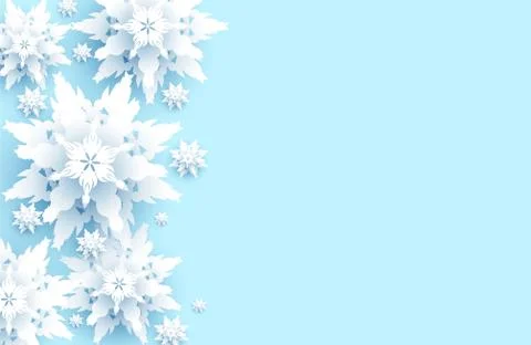 Big snowflakes on light blue Illustrazione stock