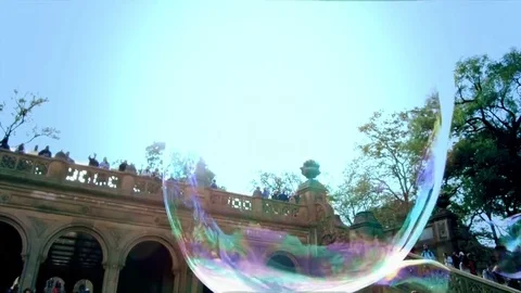Big Soap Bubble Slow Motion 4K Stock Footage 69095331